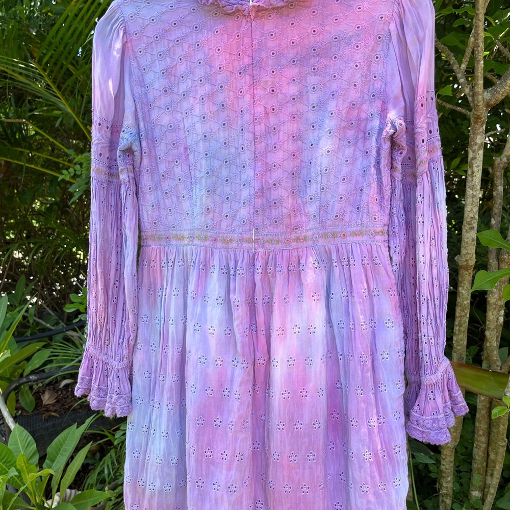 Love Shack Fancy Tie Dye 2 Eylet Dress.